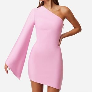 Elliatt Riley One-Shoulder Minidress, Pink, New No Tags,